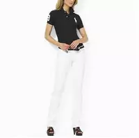 t-shirt polo ralph lauren high collar femmes sport cotton 2013 france big pony lq black white